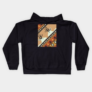 Cozy cabin with deer Kids Hoodie